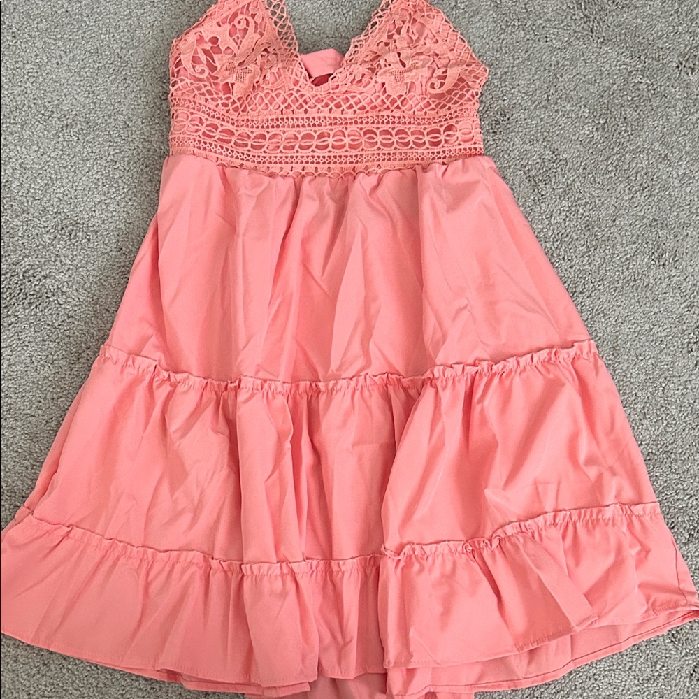 Charming Pink Lace Dress
